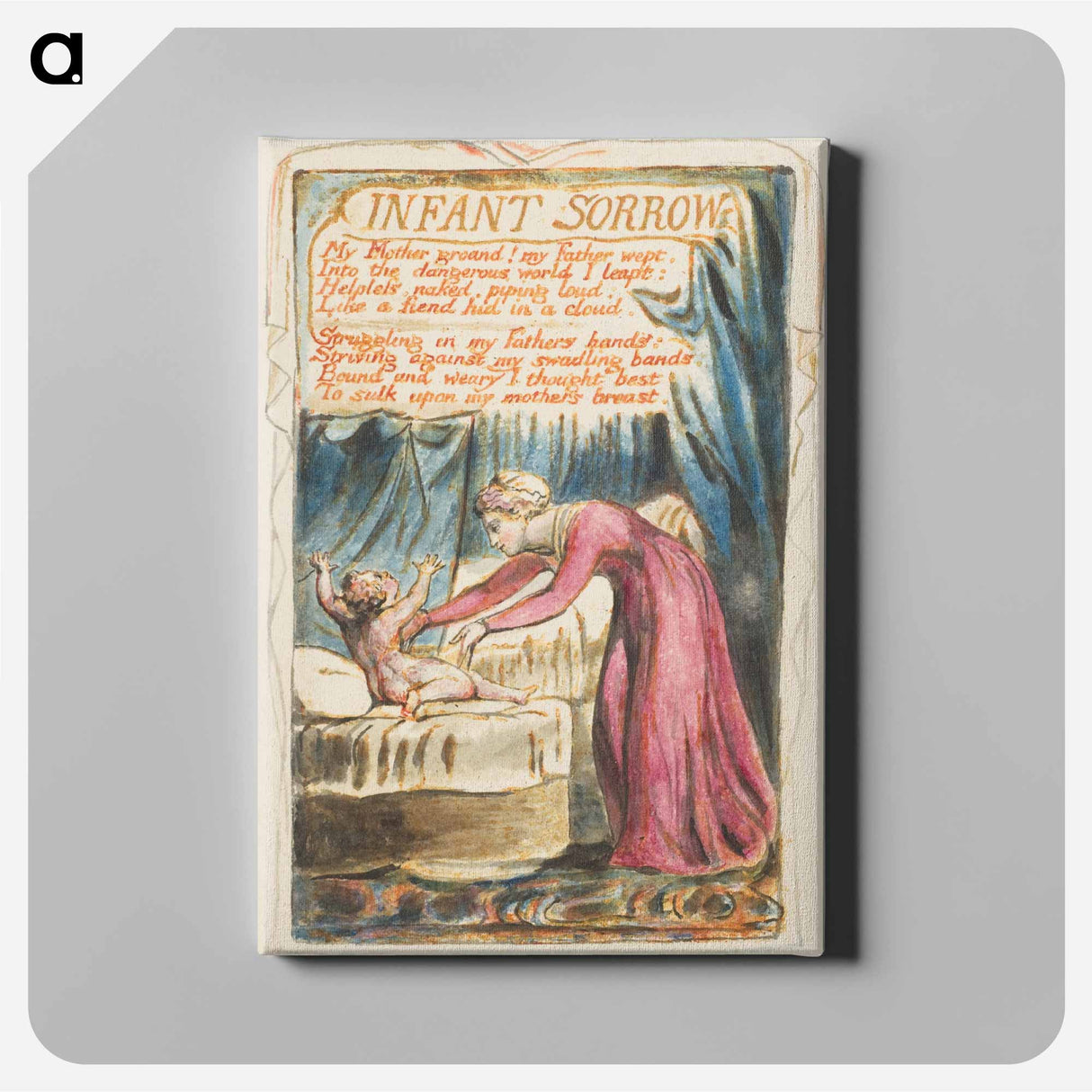 アートパネル-Songs of Innocence and of Experience: Infant Sorrow - ウィリアム ブレイク Canvas.