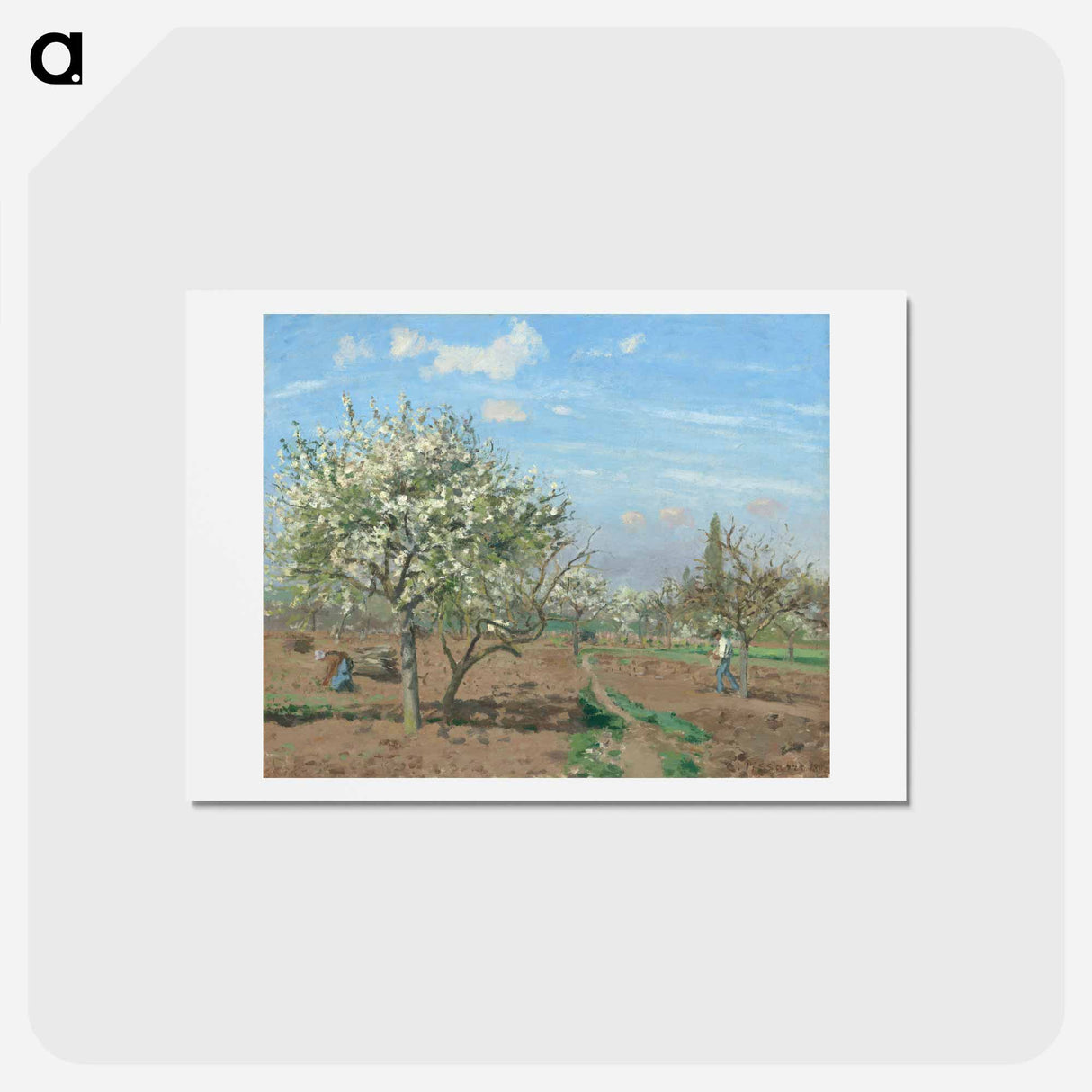 Orchard in Bloom, Louveciennes - カミーユ ピサロ Postcard.