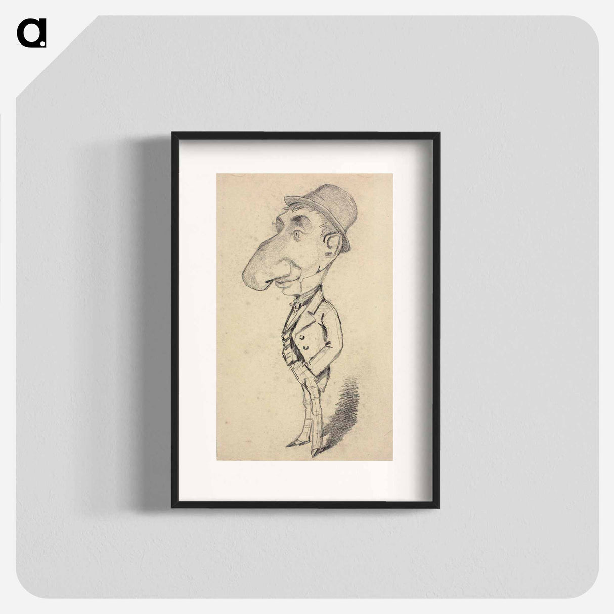 アートポスター-Caricature of a Man with a Large Nose - クロード モネ Poster.