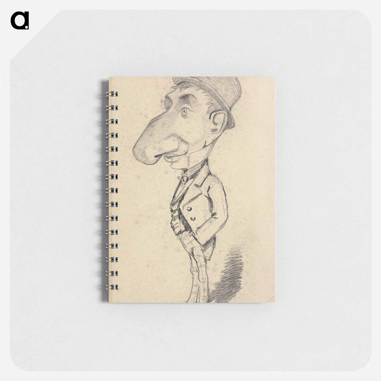 アートメモ帳-Caricature of a Man with a Large Nose - クロード モネ Memo.