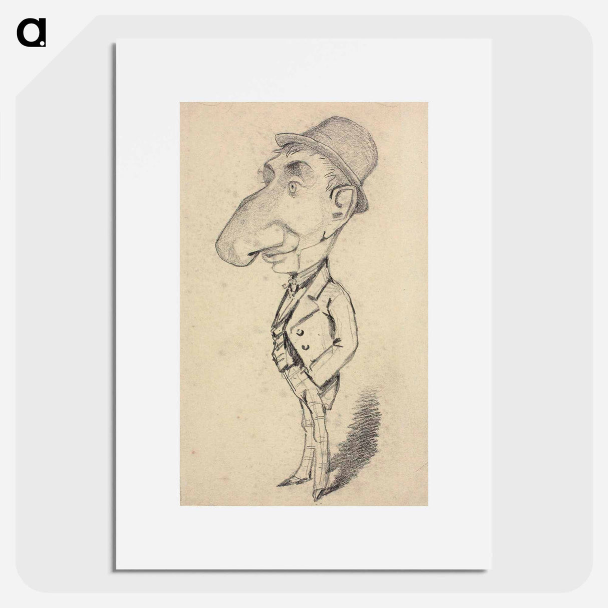アートポスター-Caricature of a Man with a Large Nose - クロード モネ Poster.
