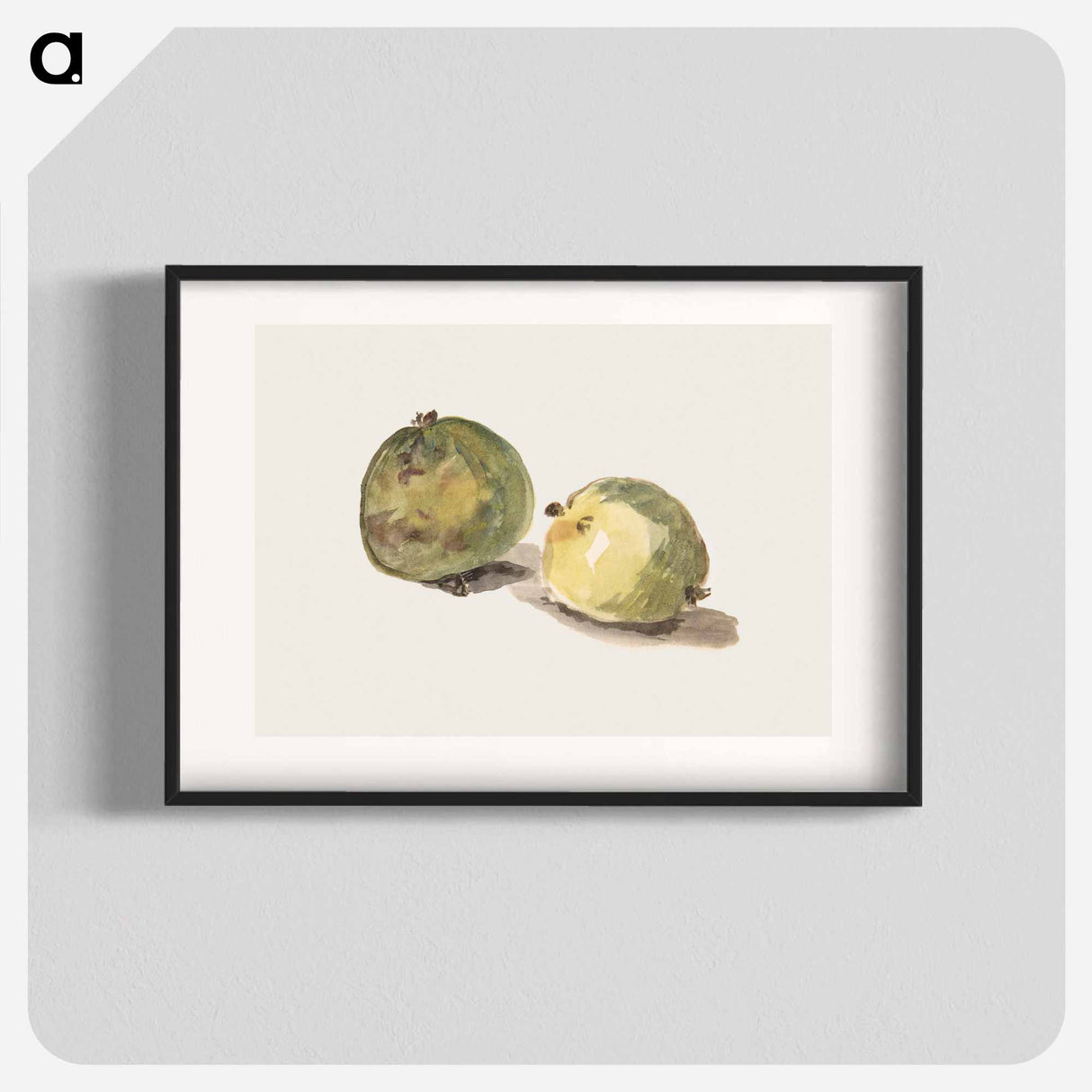 アートポスター-A Letter to Eugène Maus, Decorated with Two Apples - エドゥアール マネ Poster.