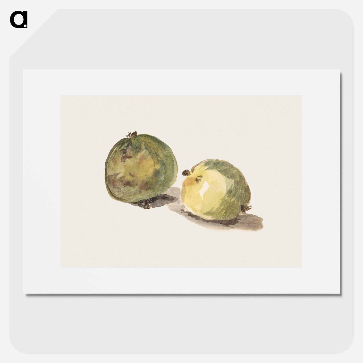 アートポスター-A Letter to Eugène Maus, Decorated with Two Apples - エドゥアール マネ Poster.