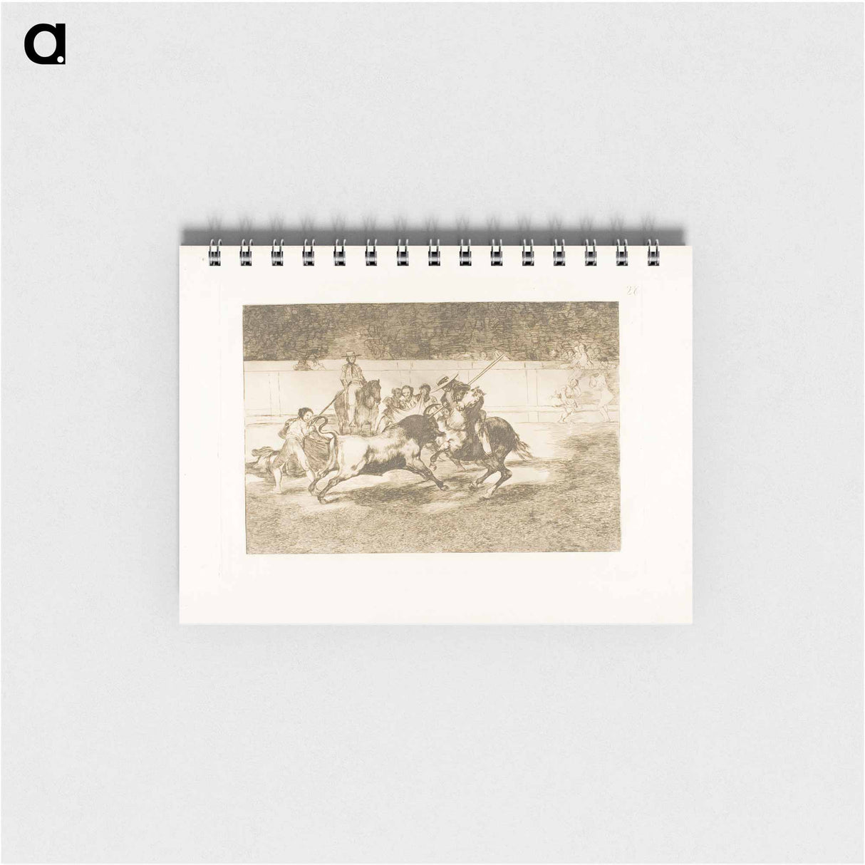 The Forceful Rendón Stabs a Bull with the Pique, from which Pass He Died in the Ring at Madrid - フランシスコ デ ゴヤ Memo.