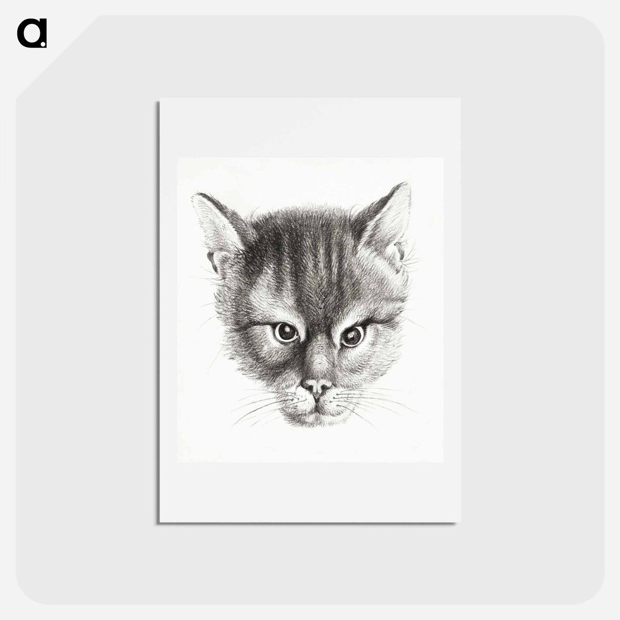 アートポストカード-Sketch of a cat - ジャン ベルナール Postcard.