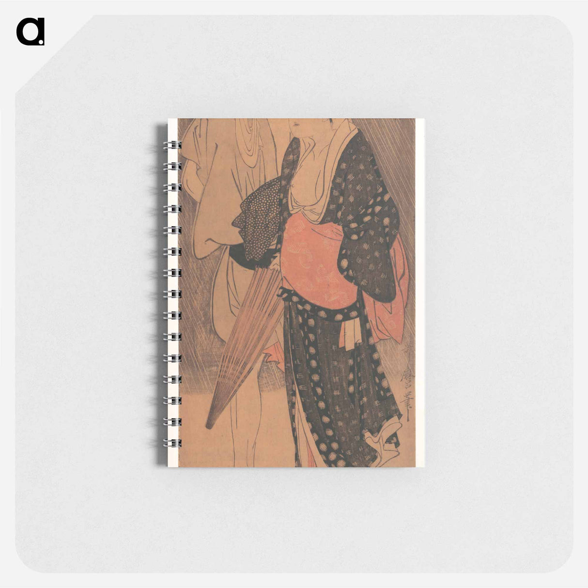 Couple in an Evening Shower - 喜多川 歌麿 Memo.