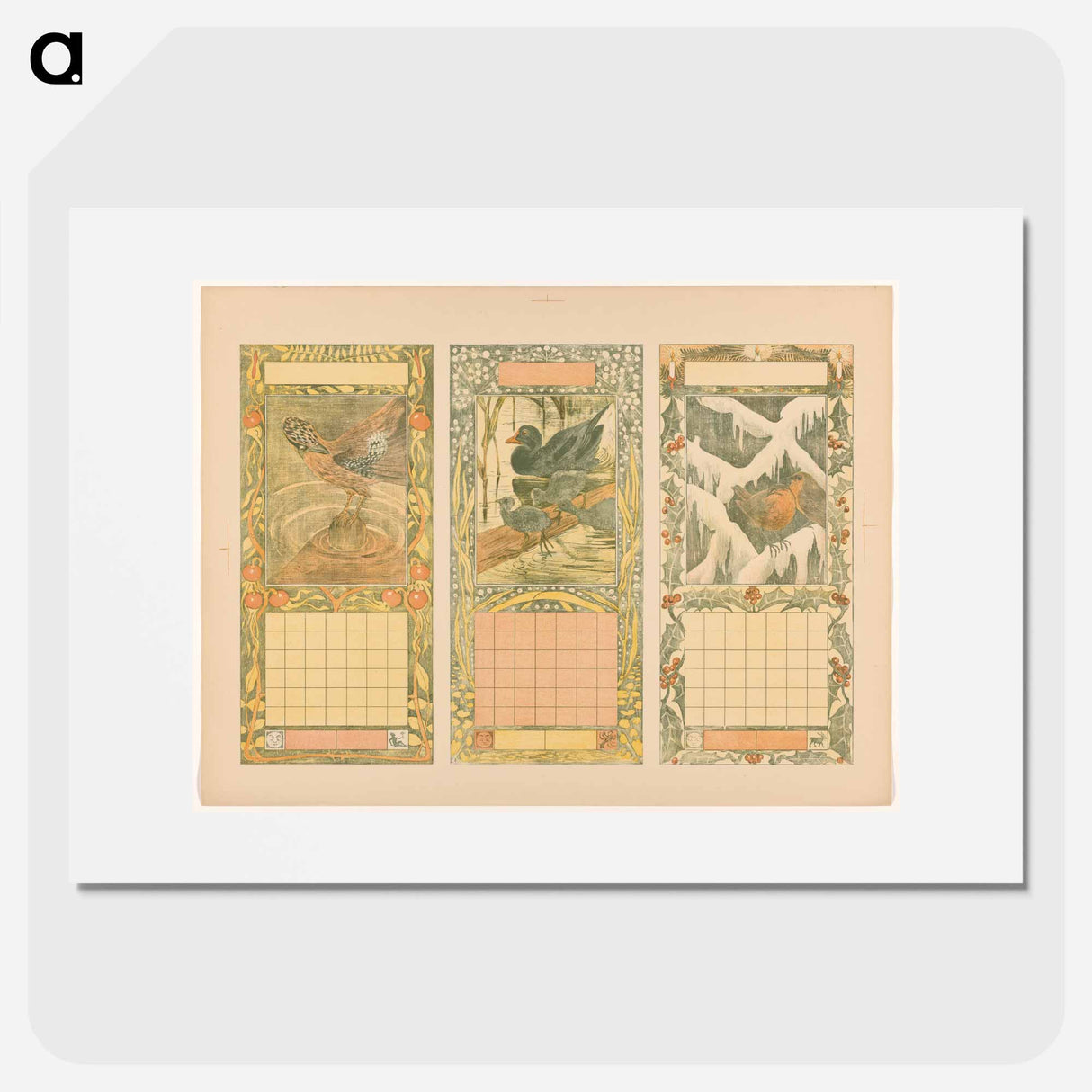 Calendar for August, June and December 1904 - Theo van Hoytema Poster.