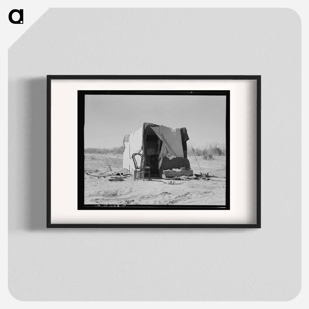 Camp along the roadside. Drought refugees. Imperial County, California. - Dorothea Lange Poster.
