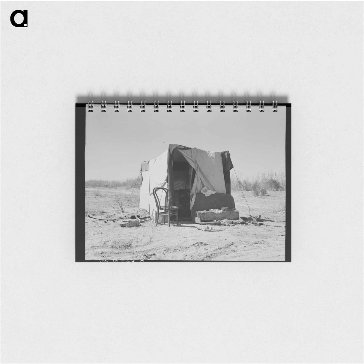 アートメモ帳-Camp along the roadside. Drought refugees. Imperial County, California. - ドロテア ラング Memo.