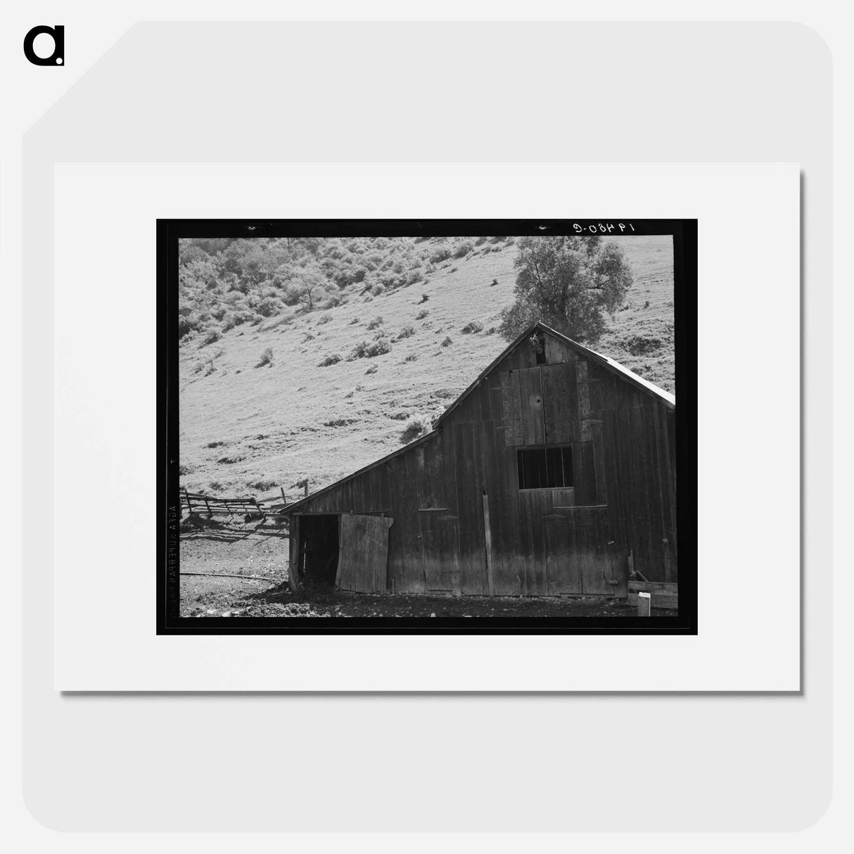 アートポスター-Barn in a valley back of Mission San Jose - ドロテア ラング Poster.