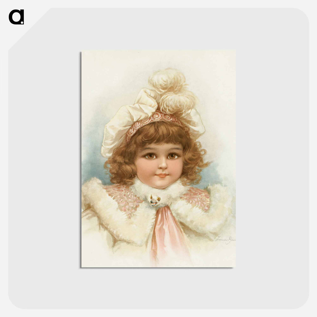 アートポストカード-Little Girl with Fur Collar
- ボストン公共図書館 Postcard.