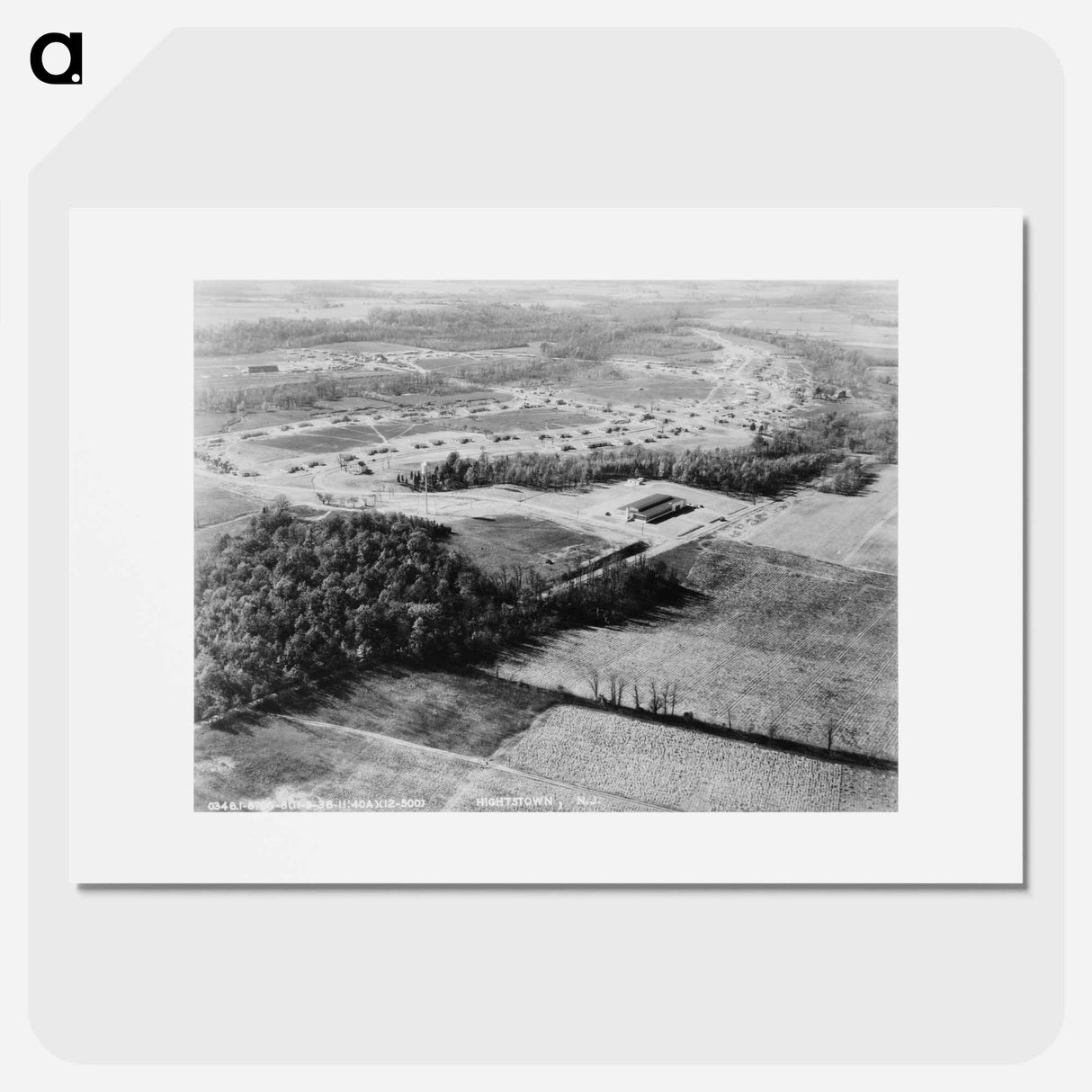 アートポスター-Air view of Jersey Homesteads. Hightstown, New Jersey - ドロテア ラング Poster.