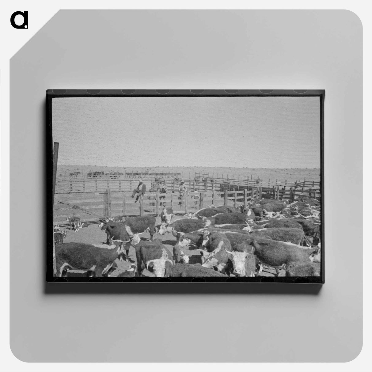 アートパネル-Cattle Roundup near Marfa
- ラッセル リー Canvas.