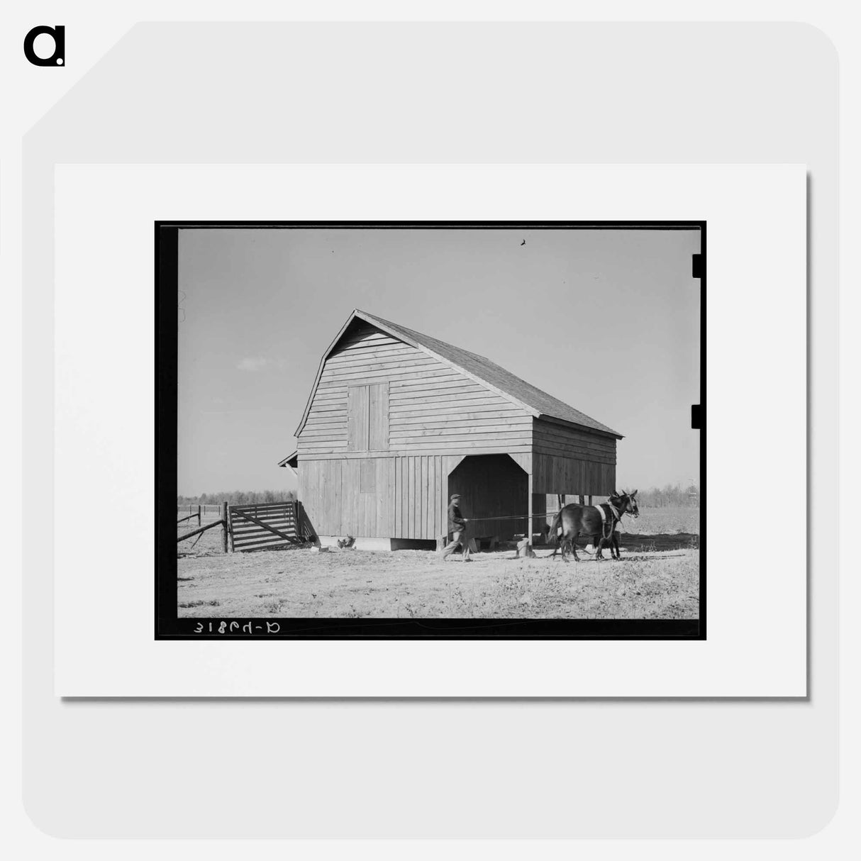 アートポスター-Barn with Farmer and Livestock
- ラッセル リー Poster.
