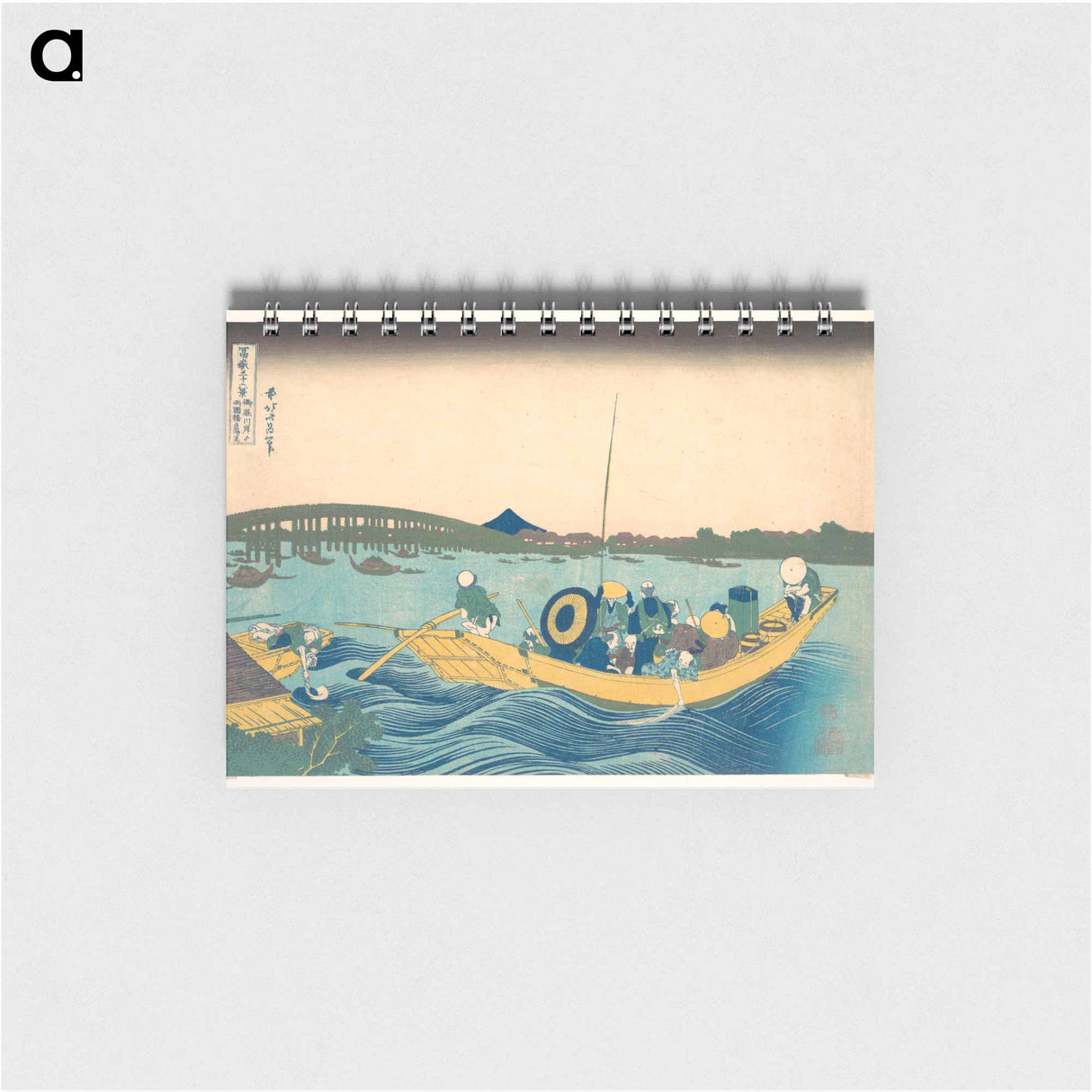 Hokusai's Viewing the Sunset over Ryōgoku Bridge from the Onmaya Embankment - 葛飾 北斎 Memo.