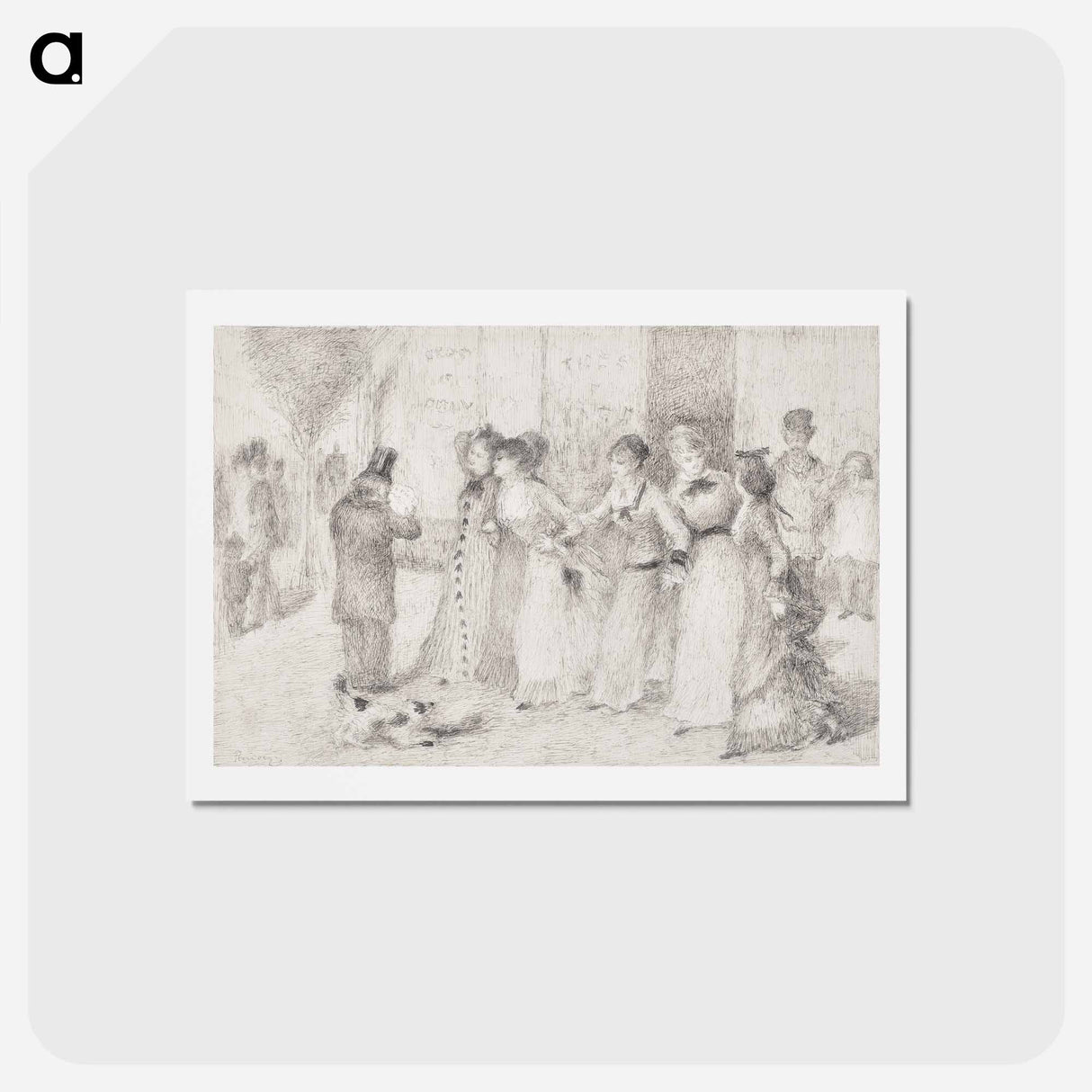 アートポストカード-Workers’ Daughters on the Outer Boulevard - ピエール オーギュスト ルノワール Postcard.