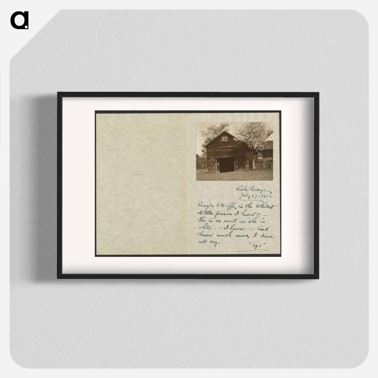 Barn and Apple Blossoms - アルフレッド スティーグリッツ Poster.