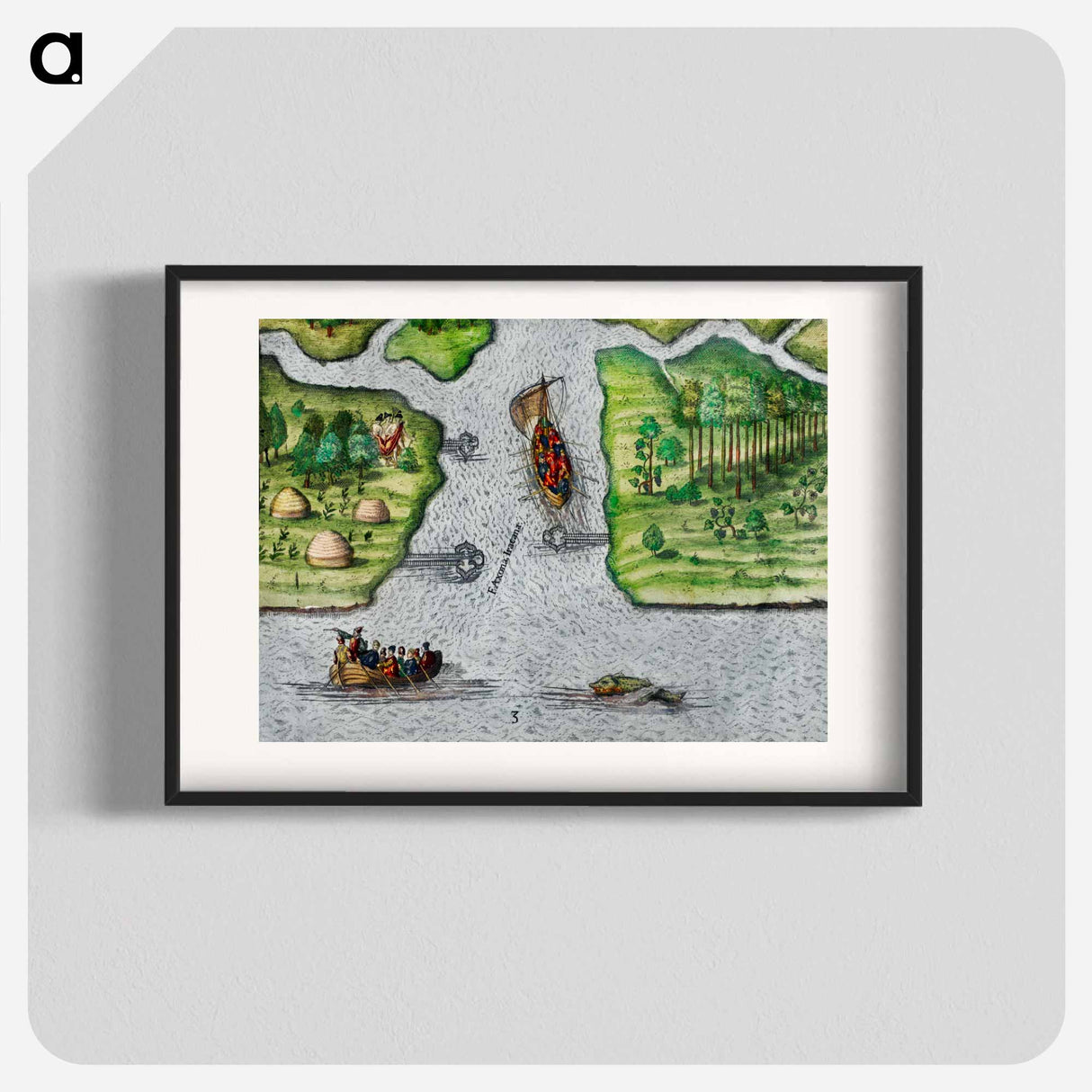 Leaving the River of May - アンティーク地図 Poster.