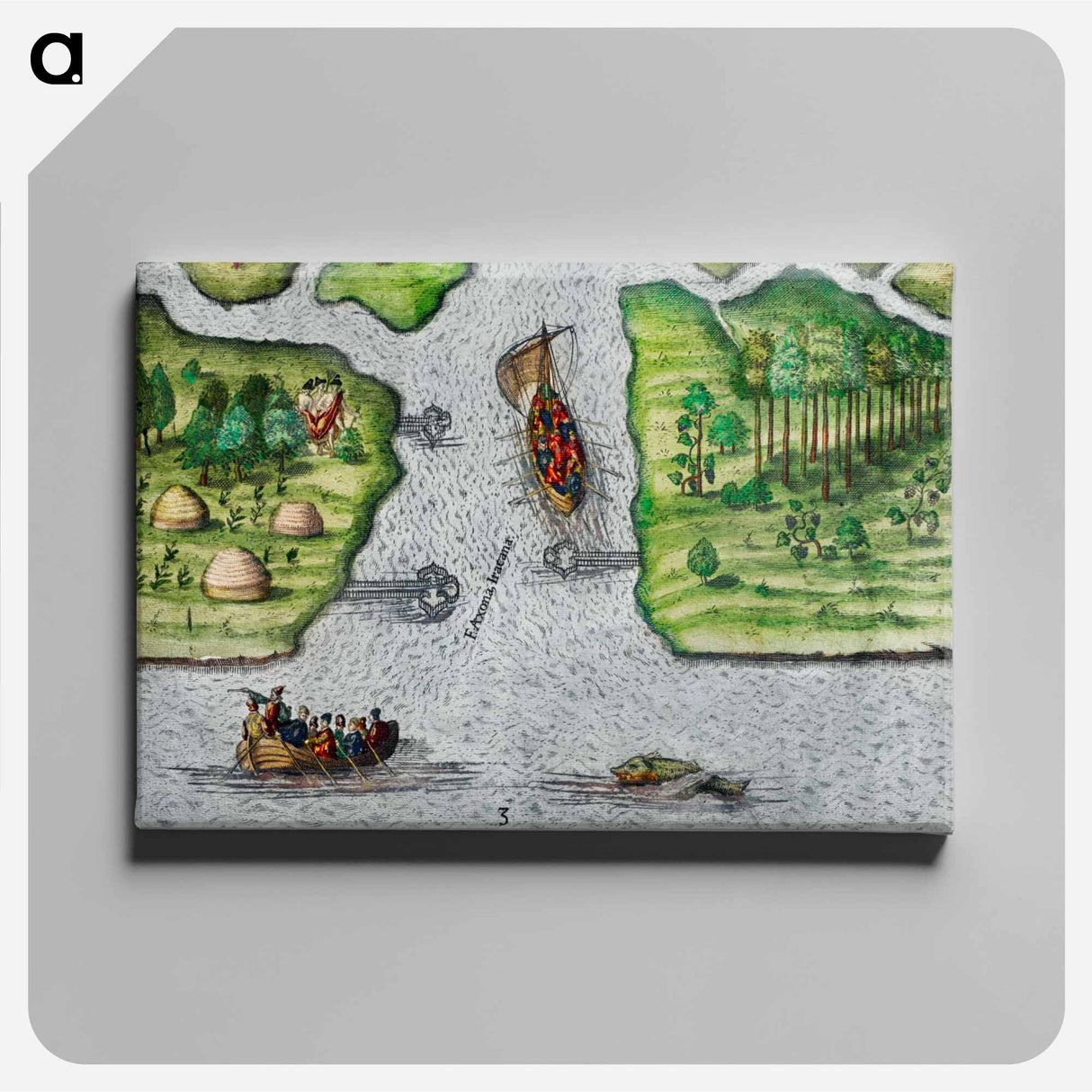 Leaving the River of May - アンティーク地図 Canvas.