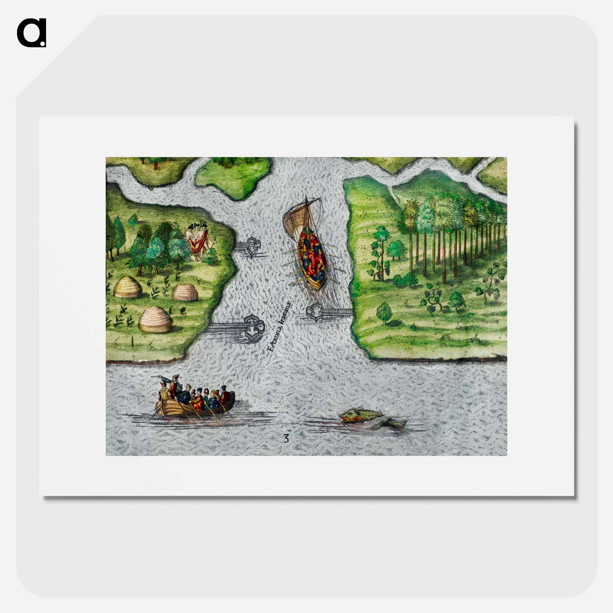 Leaving the River of May - アンティーク地図 Poster.