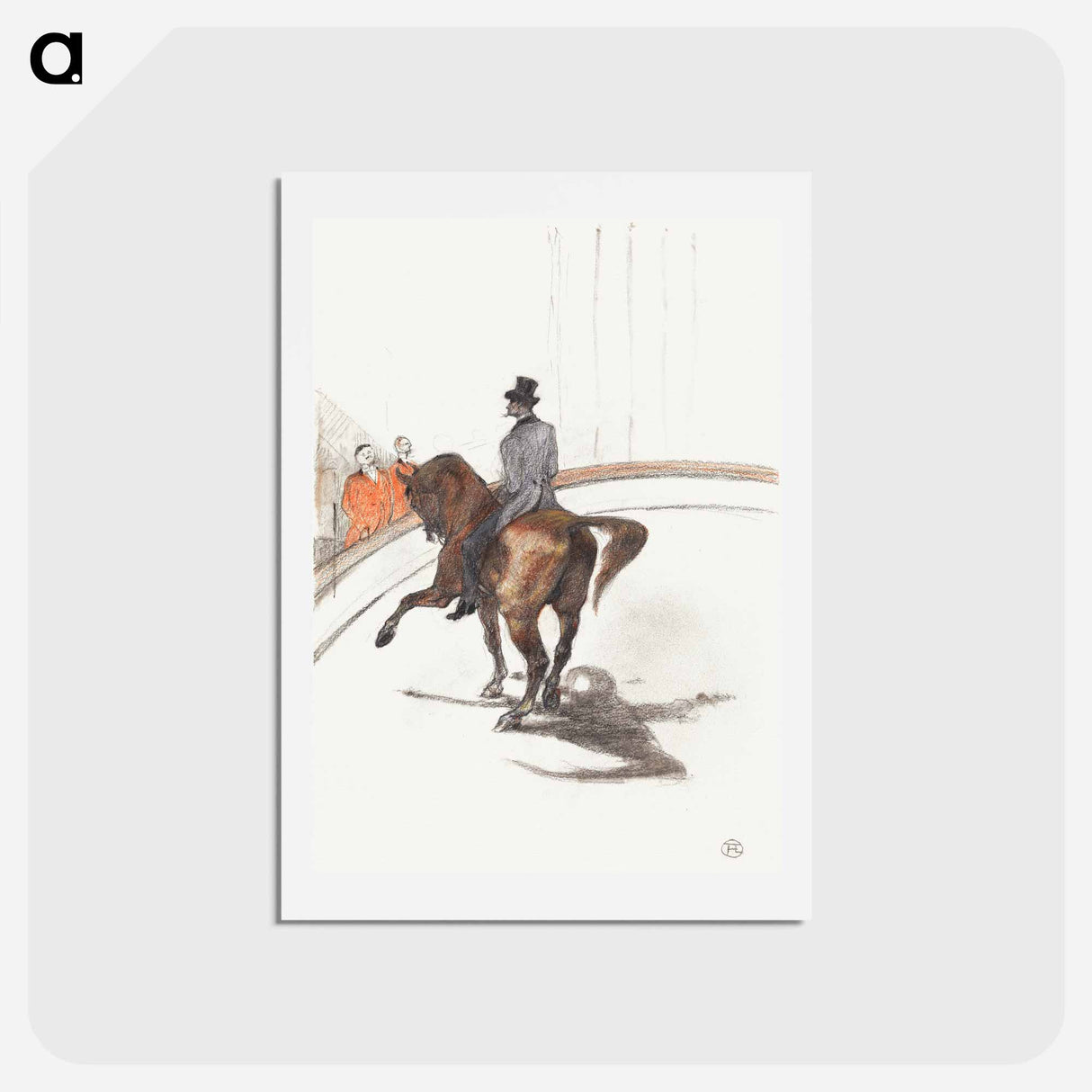 アートポストカード-At the Circus: The Spanish Walk - アンリ ド トゥールーズ ロートレック Postcard.