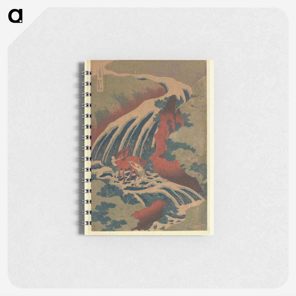 De waterval waar Yoshitsune zijn paard waste te Yoshino in de provincie Yamato - 葛飾 北斎 Memo.