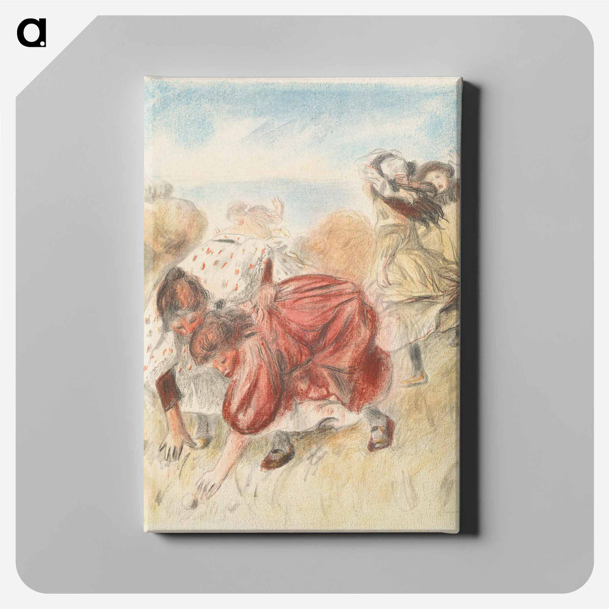 Children Playing Ball - ピエール オーギュスト ルノワール Canvas.