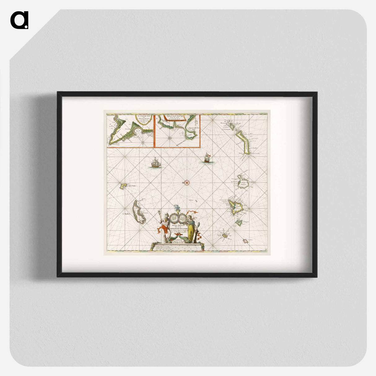 Paskaart van de Canarische Eilanden - アンティーク地図 Poster.