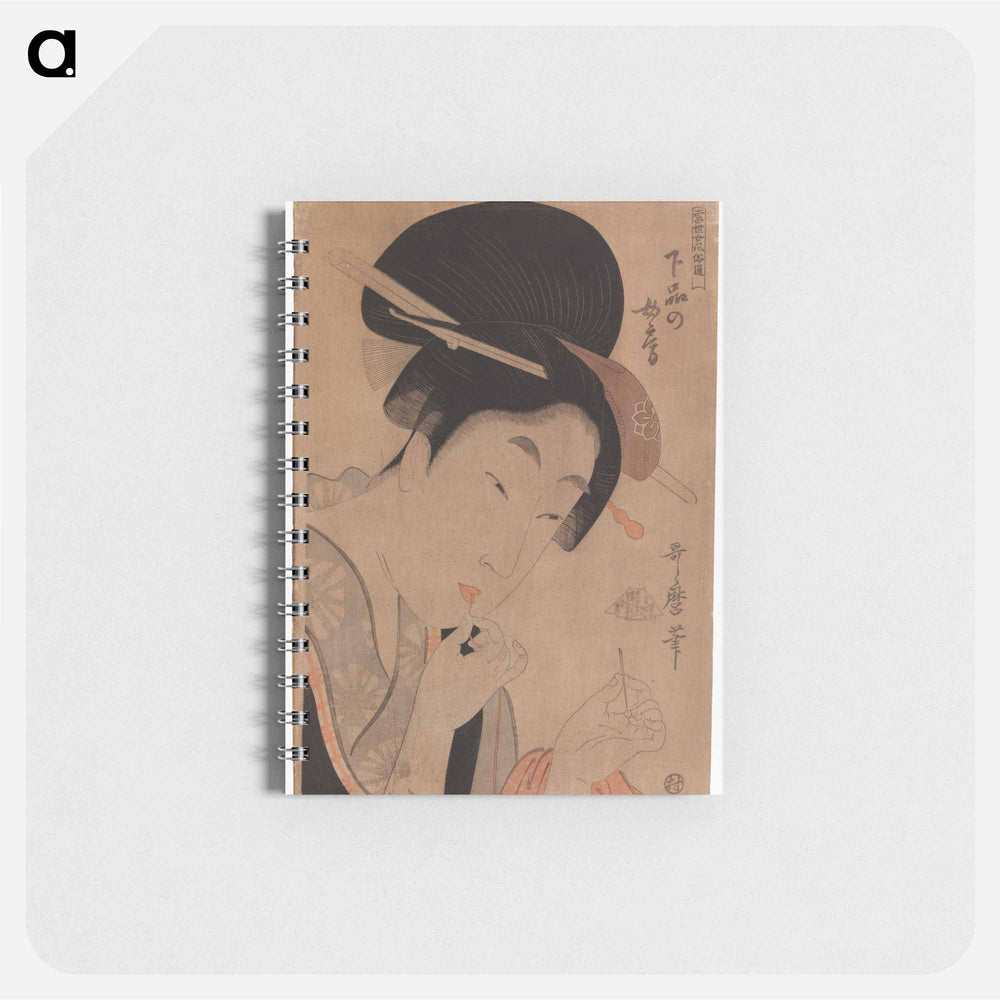 Geisha pujottamassa lankaa silmäneulaan - 喜多川 歌麿 Memo.