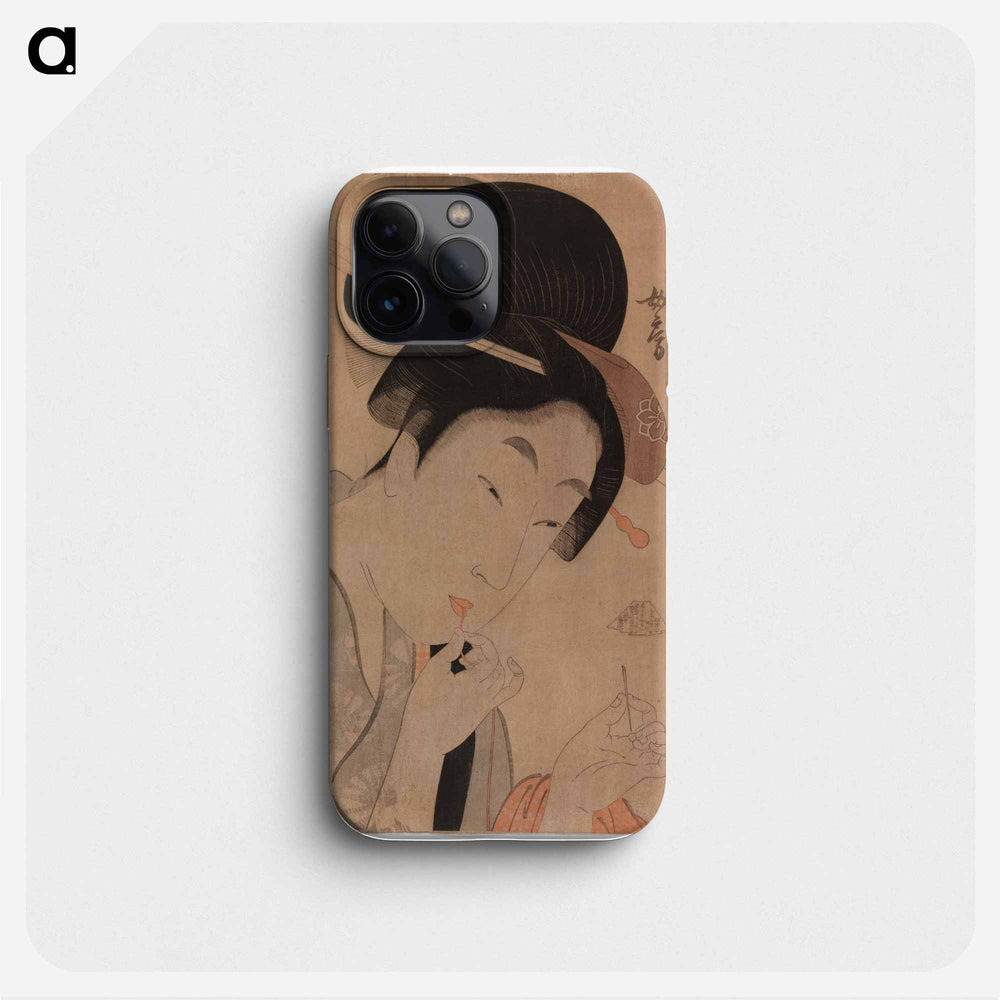 Geisha pujottamassa lankaa silmäneulaan - 喜多川 歌麿 Phone Case.