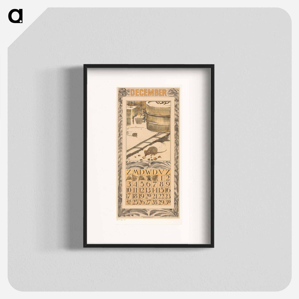 Calendar December with music in the background - Theo Van Hoytema Poster.