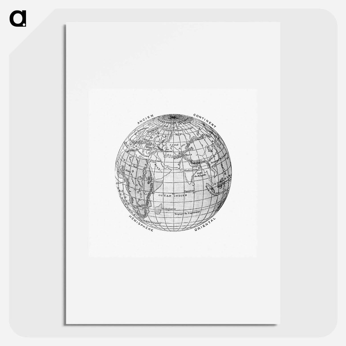 World atlas from The Practical Teaching of Geography - アンティーク地図 Poster.