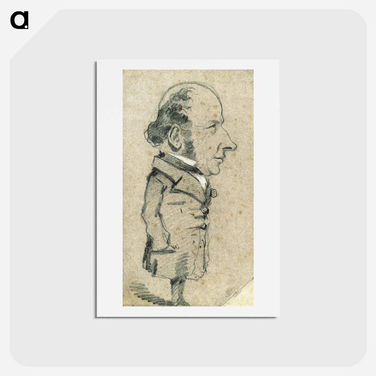 アートポストカード-Caricature of Eugène Marcel - クロード モネ Postcard.