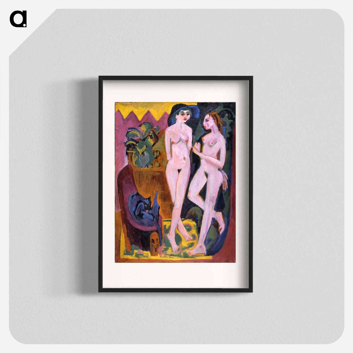 Two Nudes in a Room - Ernst Ludwig Kirchner Poster.