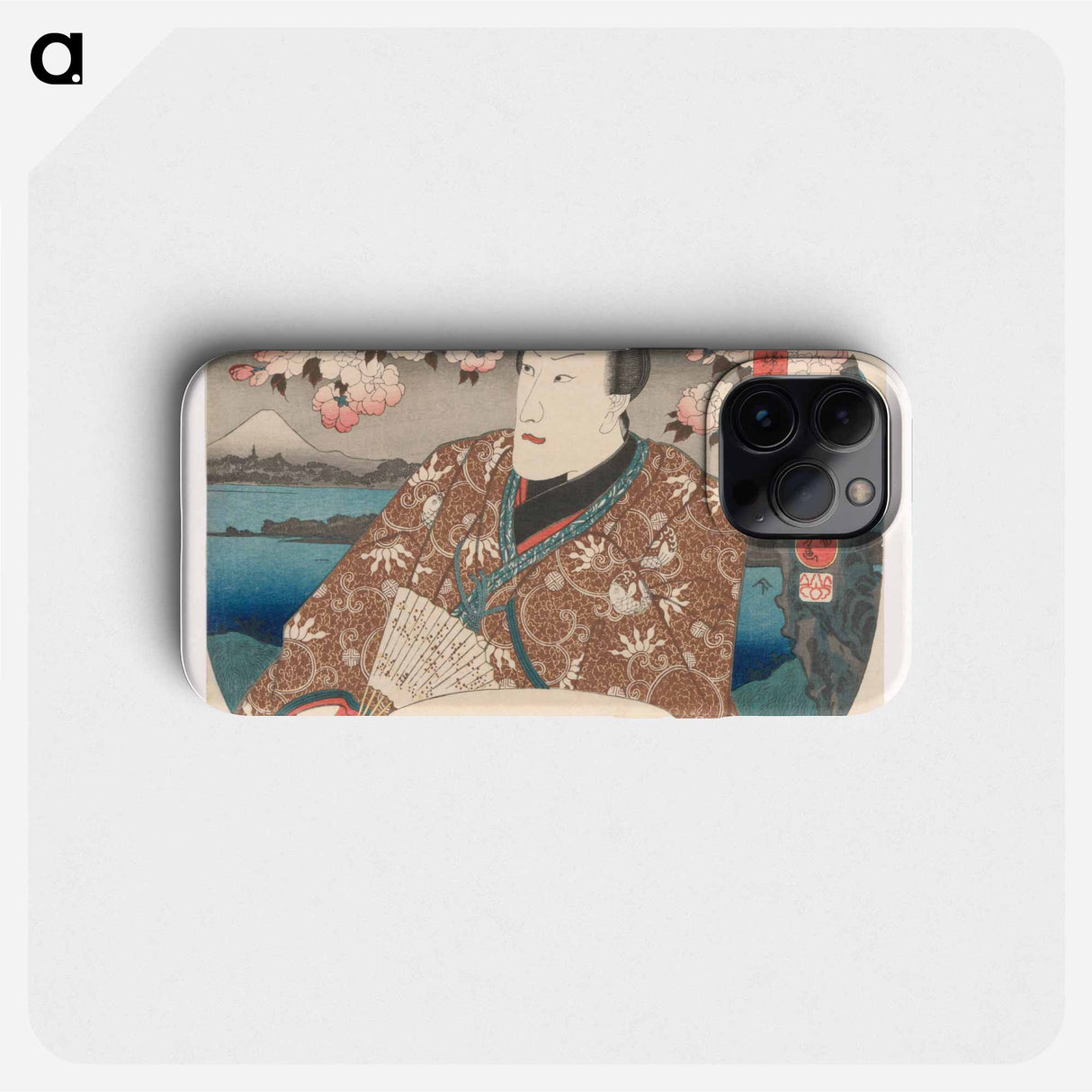 Acteur met waaier onder kersenbloesem - 歌川 国芳 Phone Case.