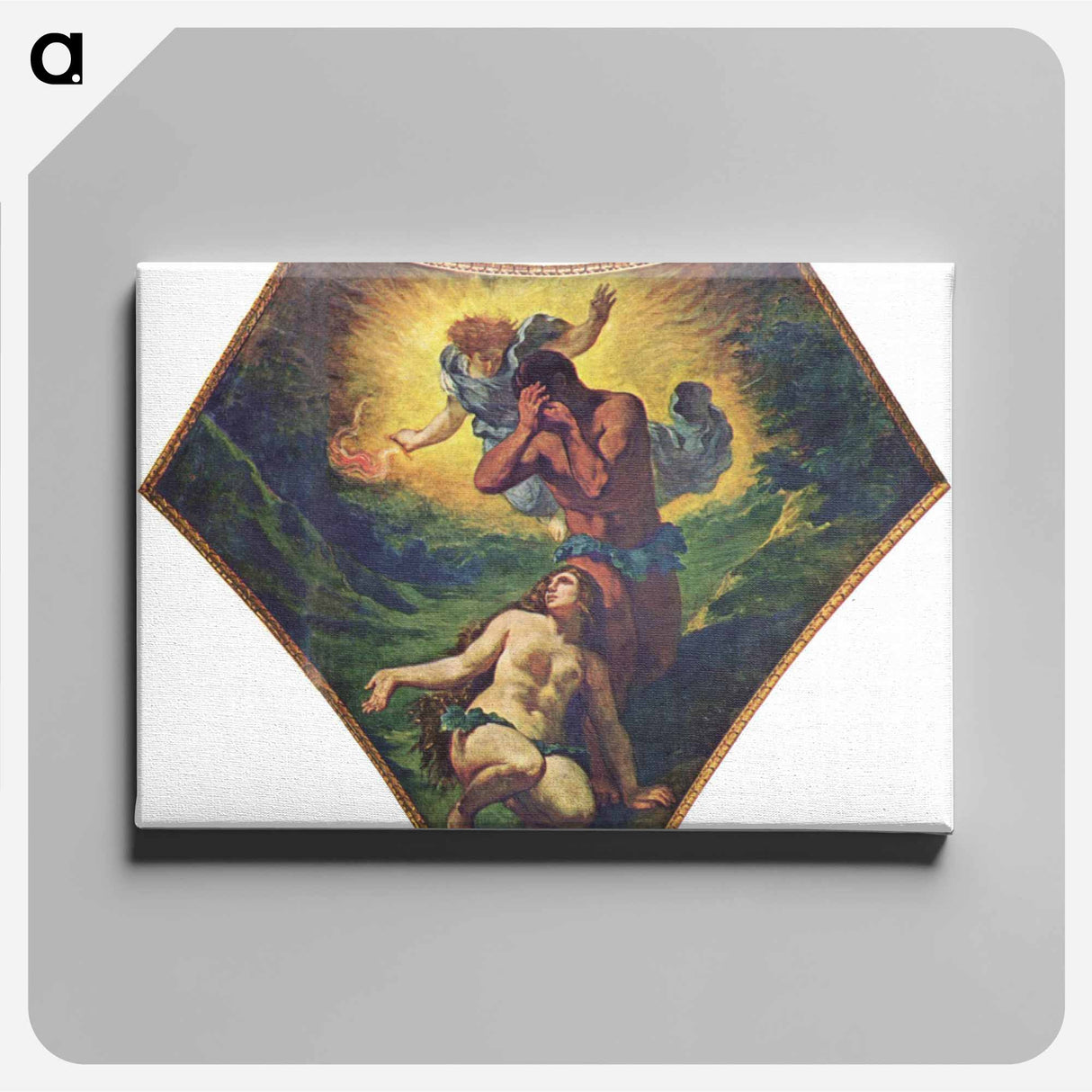 アートパネル-Adam and Eve - ウジェーヌ ドラクロワ Canvas.