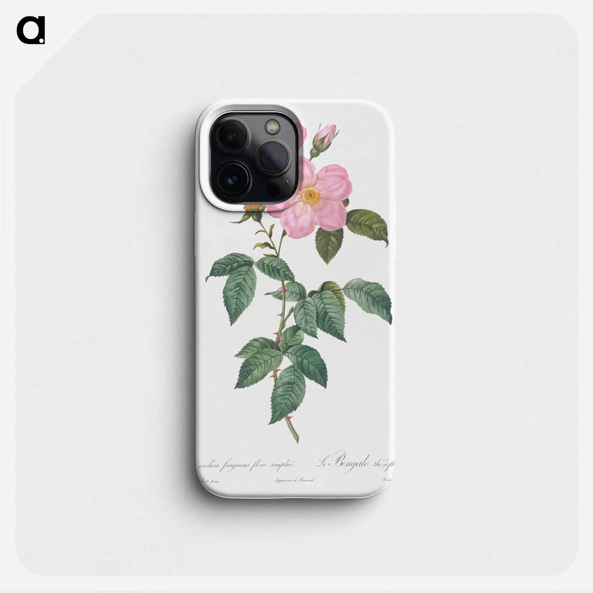 Single Tea-Scented Rose - Pierre Joseph Redouté Phone Case.