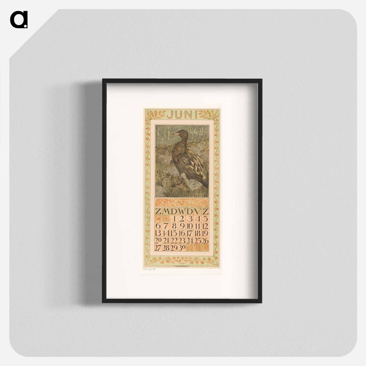 Calendar day with eve with flowers - Theo van Hoytema Poster.