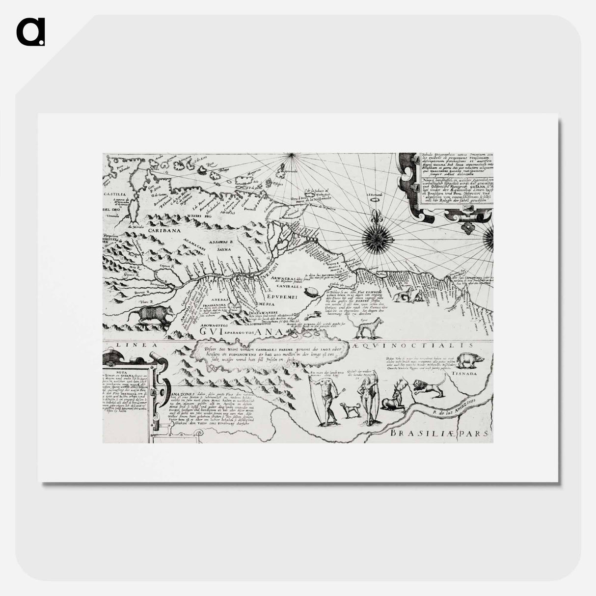 America map from Grand voyages - アンティーク地図 Poster.
