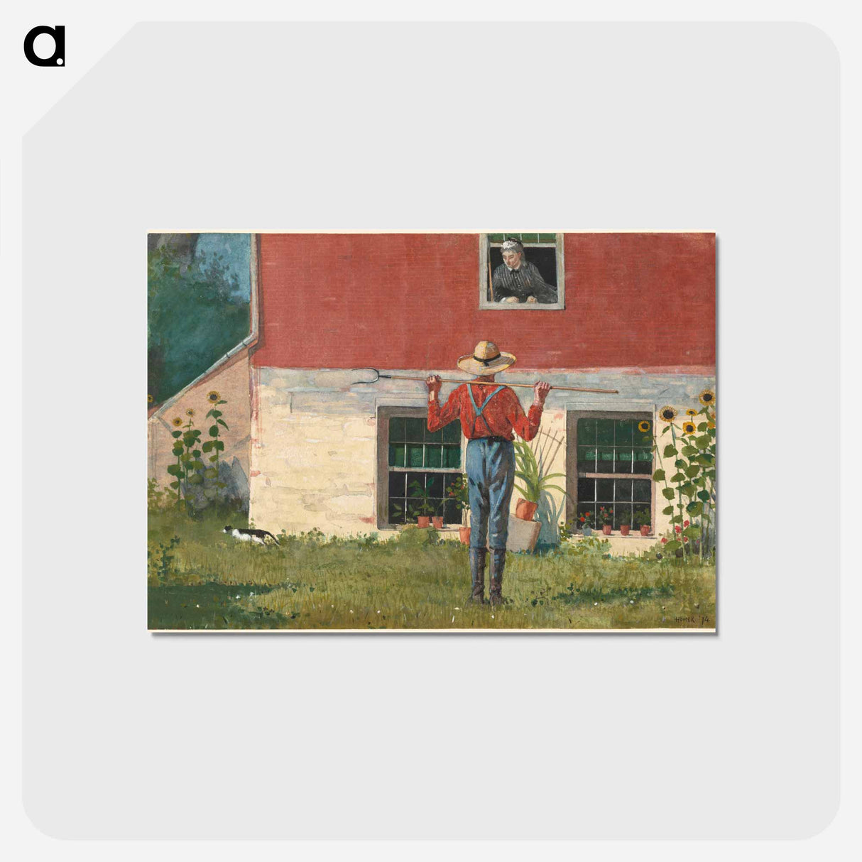 アートポストカード-In the Garden - ウィンスロー ホーマー Postcard.