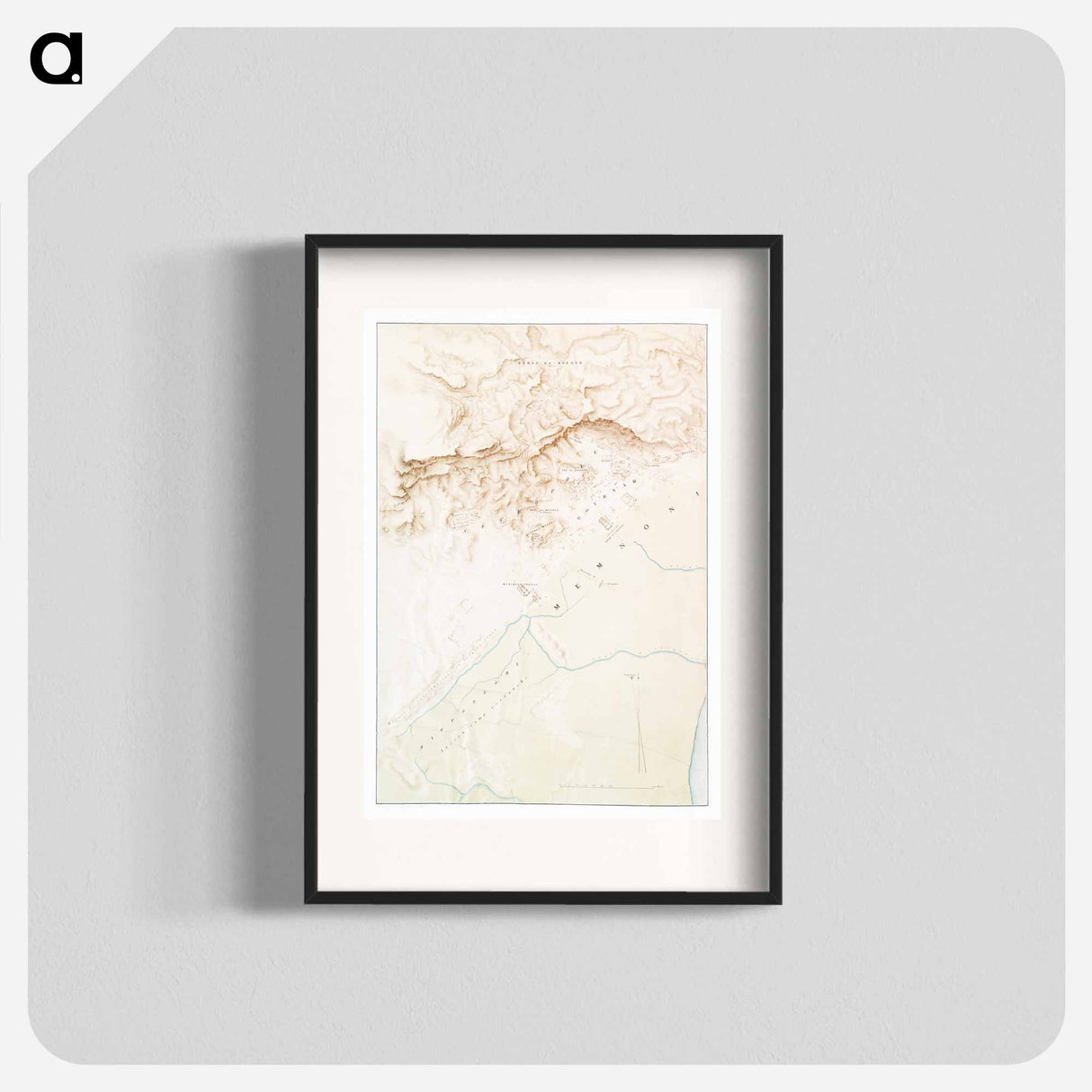 Topographic map of the ruins of Thebes - アンティーク地図 Poster.