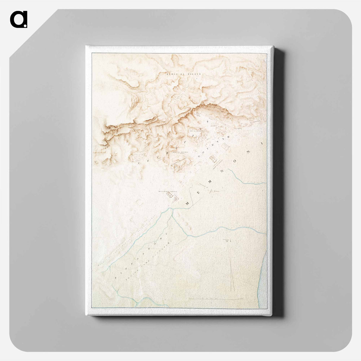 Topographic map of the ruins of Thebes - アンティーク地図 Canvas.