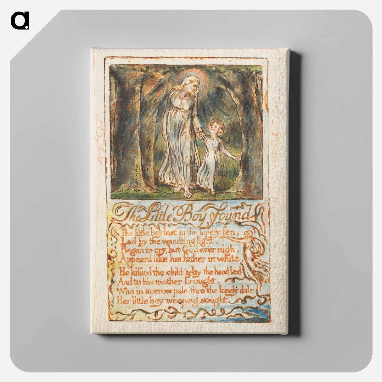 アートパネル-Songs of Innocence and of Experience: The Little Boy Found - ウィリアム ブレイク Canvas.
