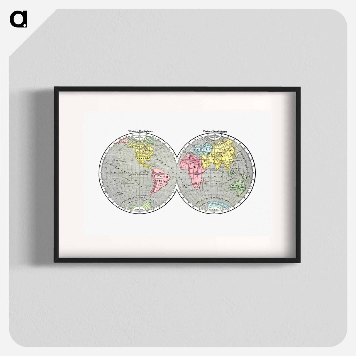 World map from A System of Geography - アンティーク地図 Poster.
