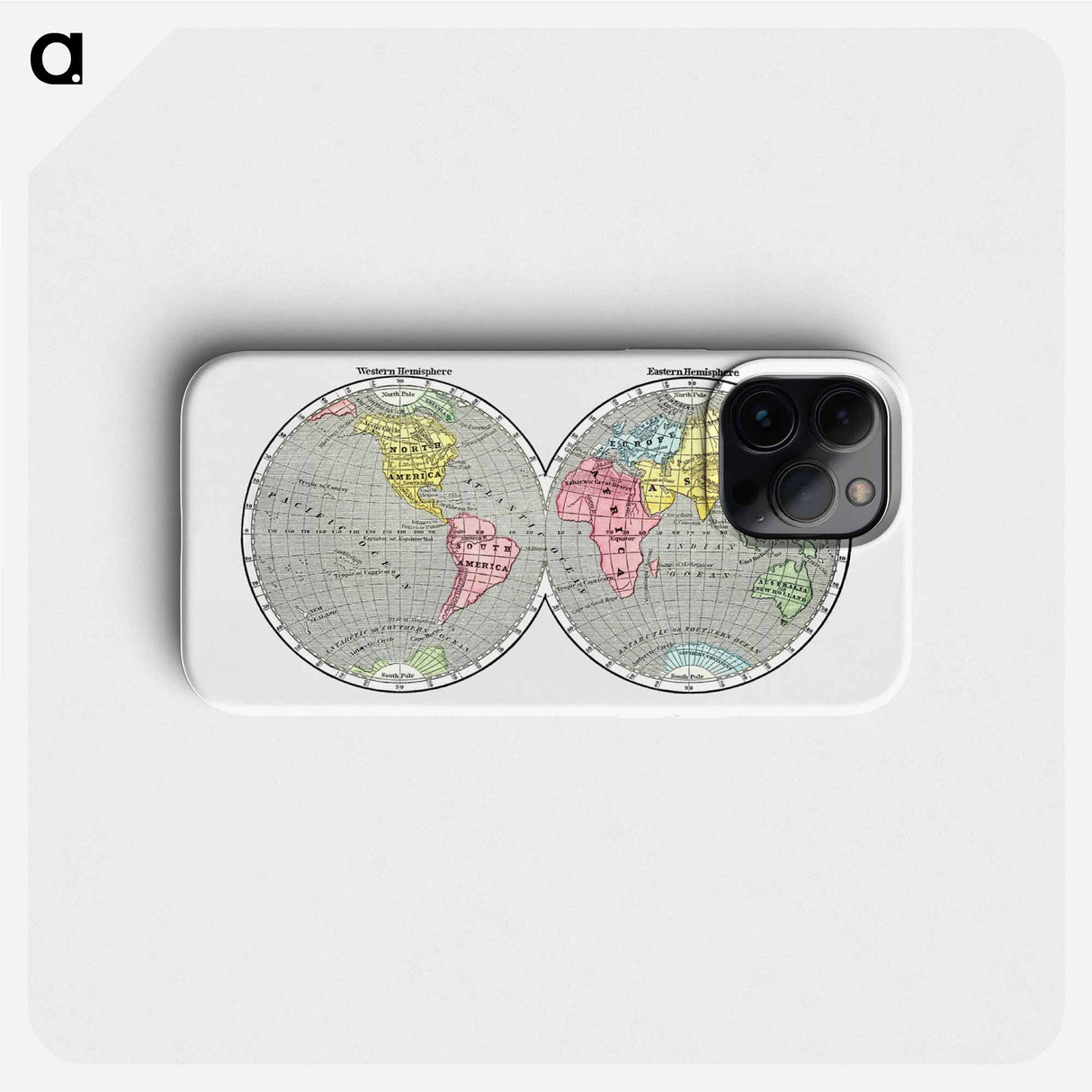 World map from A System of Geography - アンティーク地図 Phone Case.