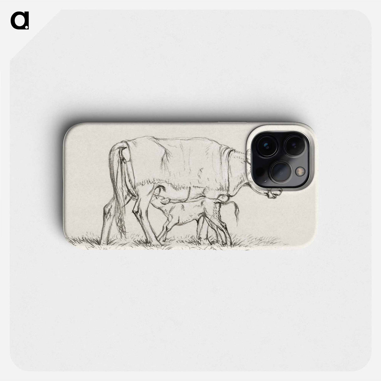 Calf drinking with his mother - Jean Bernard Phone Case.