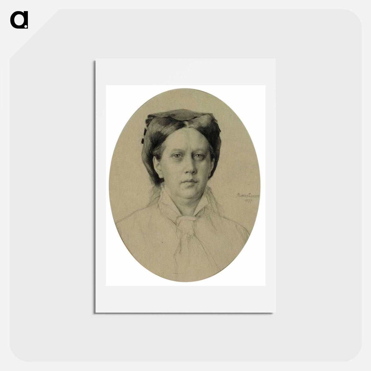 Portrait of the artist's mother - アルバート エーデルフェルト Postcard.