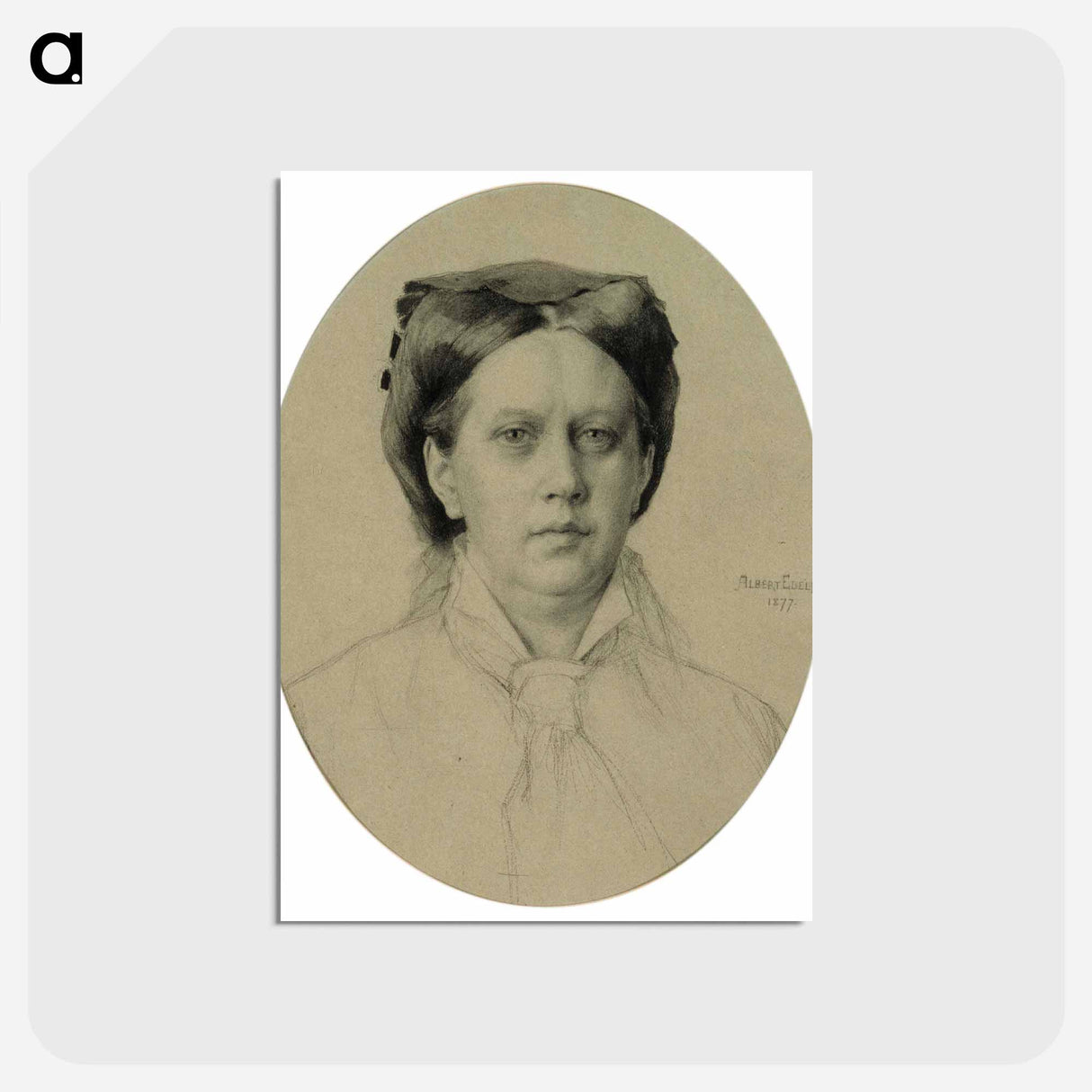 Portrait of the artist's mother - アルバート エーデルフェルト Postcard.