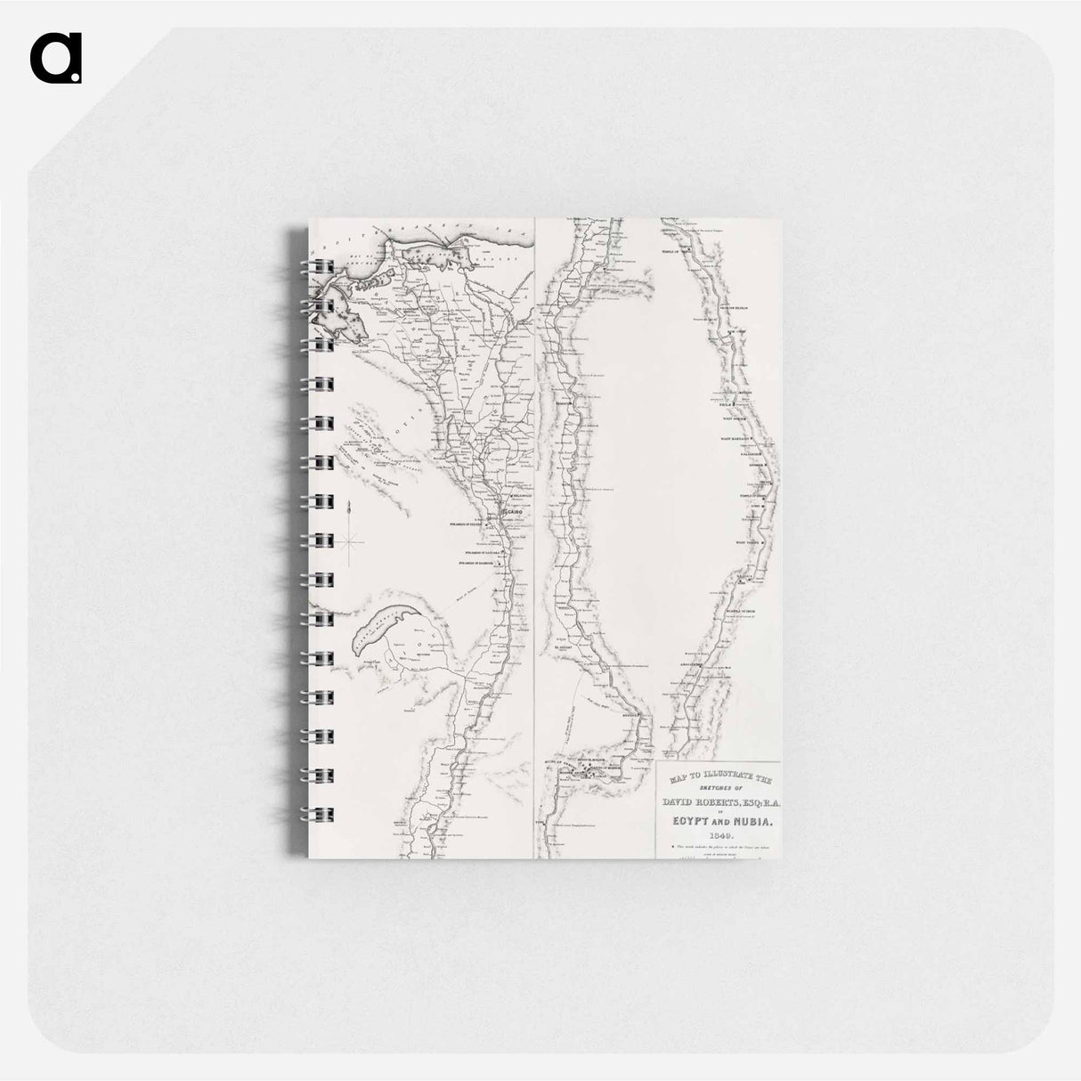 Map to the sketches in Egypt and Nubia - アンティーク地図 Memo.