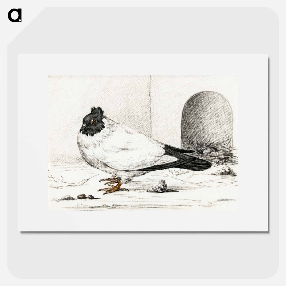 Pigeon and a nest with an egg - ジャン ベルナール Poster.